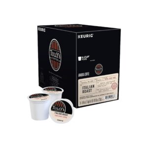 tully's coffee italian roast keurig single-serve k-cup pods, dark roast coffee, 96 count (4 packs of 24)