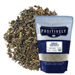 organic positively tea company, pinhead gunpowder, green tea, loose leaf, 16 ounce