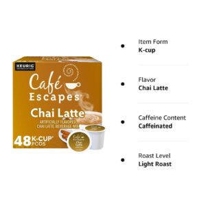 Keurig, Café Escapes Keurig K Cups, Chai Latte, K-Cup packs, 48-Count