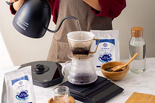 LA MOON TEA Blue Thai Tea Mix - Traditional Loose Leaf from Butterfly Pea Flower and Assam Black for Home-made Iced Tea, Boba & Latte No Food Dye, 7.05 Oz.