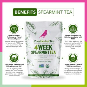 PCOS Spearmint Organic Tea helps hormone balance, reduce unwanted hair, clear acne, healthy skin (1pack)