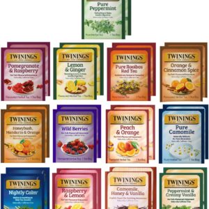 Twinings Herbal Tea Variety Pack - Decaf Tea Sampler - 26 Individually Wrapped Herbal Tea Bags, Pure Peppermint, Camomile, Rooibos Red, Honeybush Mandarin Orange, Plus 9 More Flavors