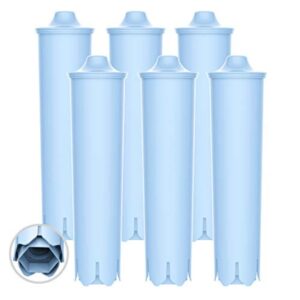 ecoaqua replacement filter, replacement for jura® clearyl/claris blue capresso® clearyl coffee machine water filter, pack of 6