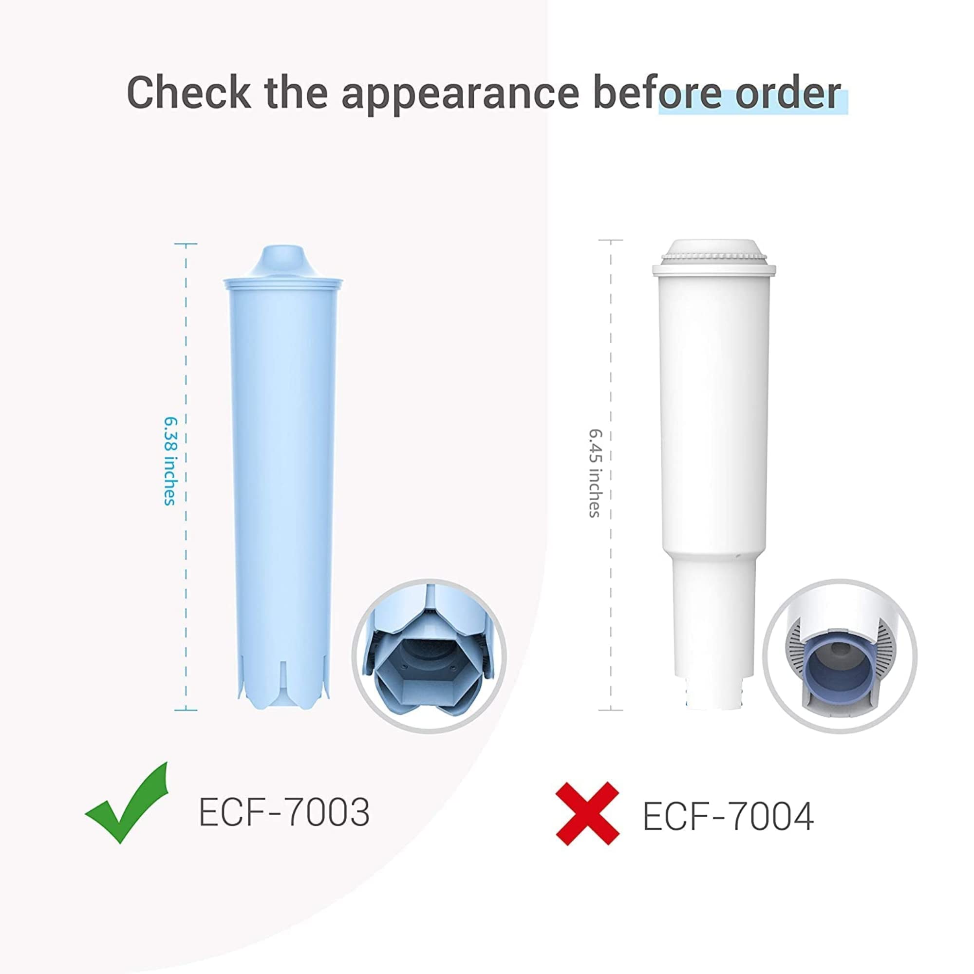 EcoAqua Replacement Filter, Replacement for Jura® Clearyl/Claris Blue Capresso® Clearyl Coffee Machine Water Filter, Pack of 6