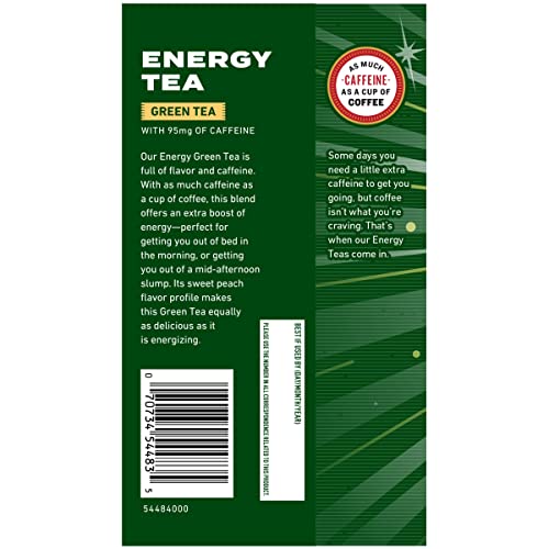 Celestial Seasonings Energy Green Tea, Caffeinated, 12 Tea Bags Box, (Pack of 6)