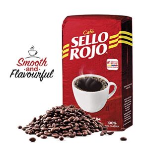 Café Sello Rojo Premium Colombian Coffee | Smooth & Flavorful | No Bitter Aftertaste | 100% Colombian Medium Roast Ground Coffee | Café de Colombia | 16 Ounce (Pack of 2)