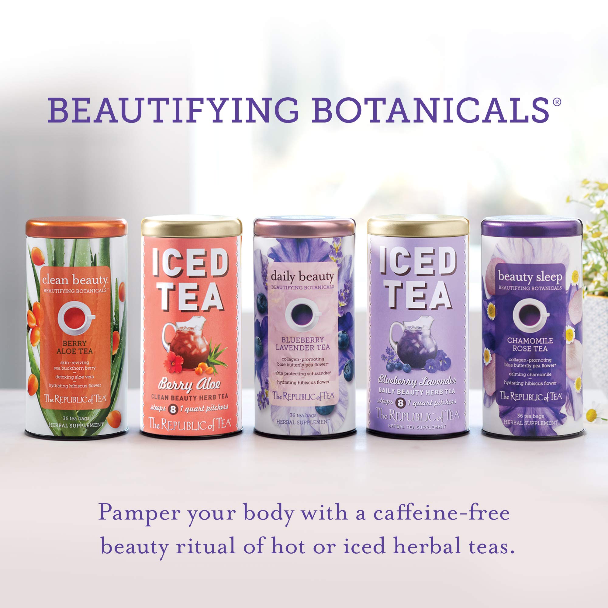 The Republic of Tea Beautifying Botanicals® Beauty Blueberry Lavender Herbal Iced Tea Bags (8 count)