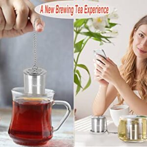 K Kitcherish 2 Pack Tea Infuser, Tea Strainer for Loose Leaf Tea & Cooking Infuser of Extra Fine Mesh, 18/8 Stainless Steel Tea Ball Strainer with Extended Chain Hook, Fits All the Tapots and Mugs