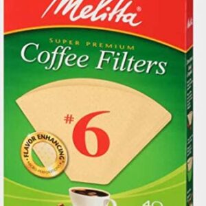 Melitta 6 Cone Coffee Filters, Unbleached Natural Brown, 40 Count (Pack of 12) 480 Total Filters Count - Packaging May Vary