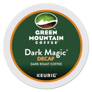 green mountain coffee, dark magic decaf, single-serve keurig k-cup pods, dark roast, 96 count (4 boxes of 24 pods)