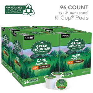 Green Mountain Coffee, Dark Magic Decaf, Single-Serve Keurig K-Cup Pods, Dark Roast, 96 Count (4 Boxes of 24 Pods)