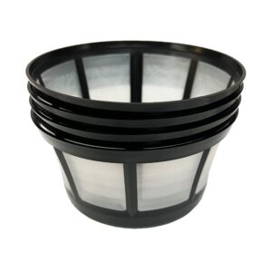 GoldTone Brand Reusable 8-12 Cup Basket Filter | Reusable Basket Coffee Filter Nylon Mesh fits Mr. Coffee, Black + Decker, Proctor Silex (4 Pack)