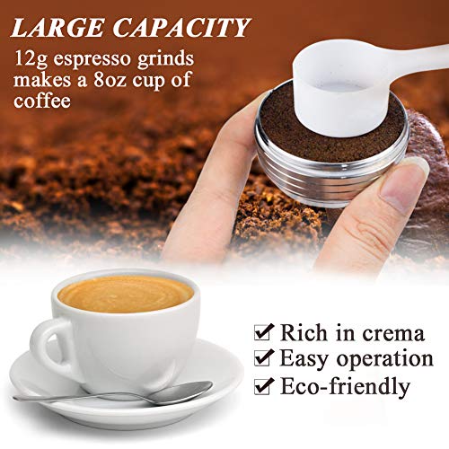 CAPMESSO Coffee Capsule, Reusable Vertuoline Pod Refillable Vertuo Capsules Stainless Steel Compatible with Vertuoline Machine GCA1 and Delonghi ENV135S (8OZ-Coffee Cup)