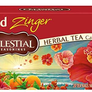 Celestial Seasonings Tea Caffeine Free Herbal Tea, Red Zinger 20 ea (Packs of 3)