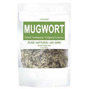 lyckliga - mugwort leaves, mugwort tea, 2oz(56g) natural mugwort herb dried artemisia vulgaris
