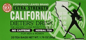 evergreen leaves brand california dieters' tea 20 tb