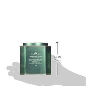 Harney & Sons Peppermint Herbal Tea in Sachets, Caffeine-Free Herbal, 30 Sachets