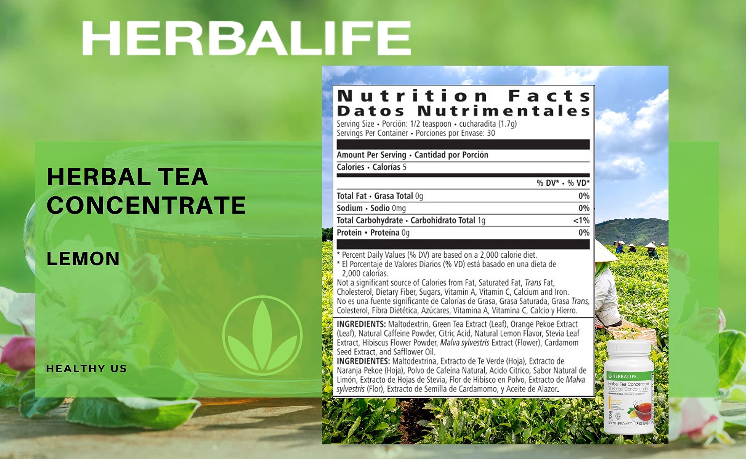 Herbalife Herbal Tea Concentrate Lemon 3.6Oz