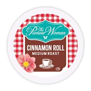 the pioneer woman flavored coffee pods, cinnamon roll medium roast coffee, flavored single serve coffee pods for keurig k cups machines, 24 count