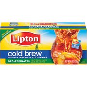 lipton cold brew decaffeinated pitcher size tea bags, 22ct tea bags - 2 boxes
