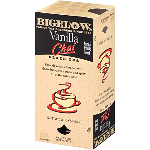 Bigelow Vanilla Chai Tea Bags 28-Count Box (Pack of 1) Black Tea Bags with Spices and Vanilla Flavor Rich in Antioxidants