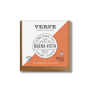 verve coffee roasters craft instant coffee buena vista blend | dark roast, ground, hand-roasted | colombian blend | enjoy hot or cold | up to 6 servings