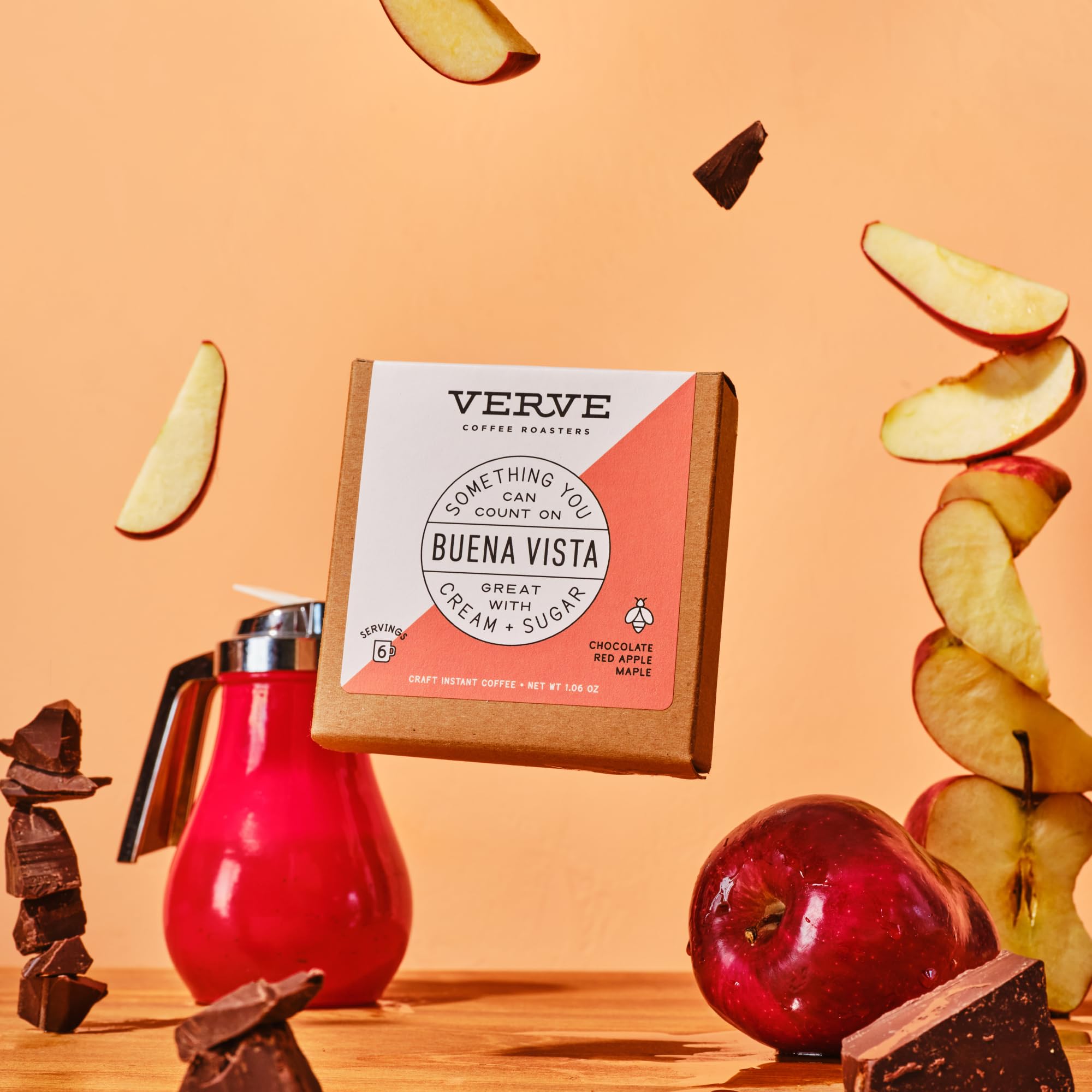 Verve Coffee Roasters Craft Instant Coffee Buena Vista Blend | Dark Roast, Ground, Hand-Roasted | Colombian Blend | Enjoy Hot or Cold | Up to 6 Servings