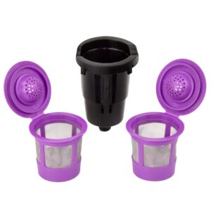 keurig mini reusable k cup with adapter - durable and easy to use - keurig mini plus reusable k cup (pack of 2 + adapter)