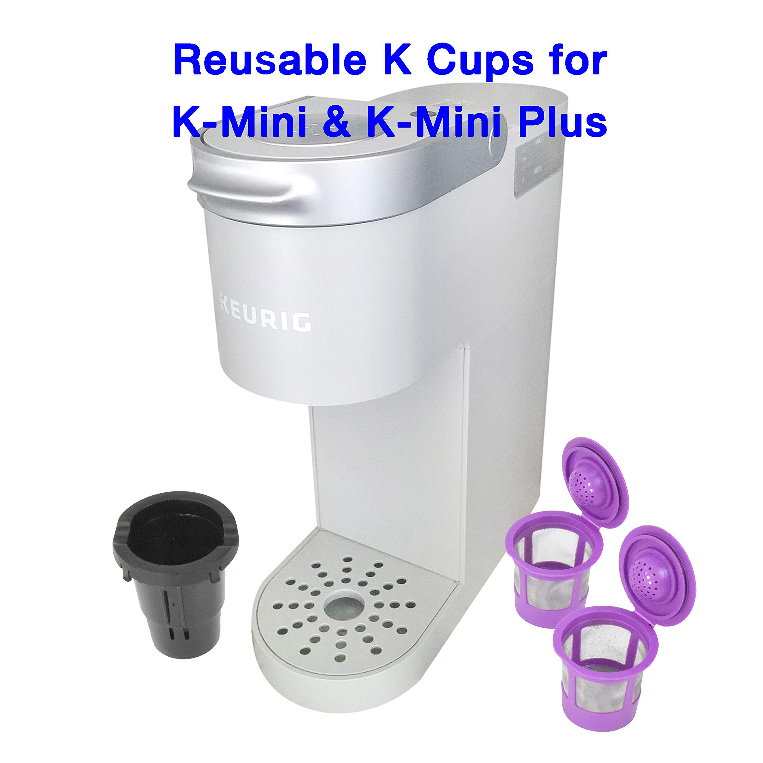 Keurig Mini Reusable K cup with Adapter - Durable And Easy To Use - Keurig Mini Plus Reusable K cup (Pack of 2 + Adapter)