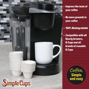 Disposable Paper Coffee Filters 300 count - Compatible with Keurig, K-Cup machines & other Single Serve Coffee Brewer Reusable K Cups - Use Your Own Coffee & Make Your Own Pods - Works with All Brands