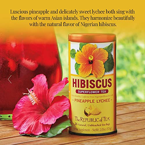 The Republic of Tea, Pineapple Lychee Hibiscus, 36-Count