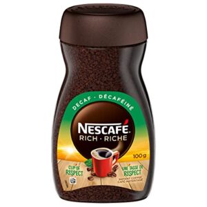 nescafÉ rich decaffeinated,dark roast instant coffee 100g