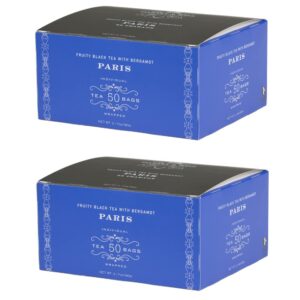 harney & sons paris tea bags - box of 50 tea bags (pack of 2) fruity black tea with bergamot