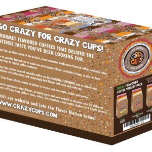 Crazy Cups Decaf Flavored Ground Coffee Variety Pack, Includes Cinnamon French Toast, Caramel Vanilla, Pumpkin Caramel Spice, in 10 oz Bags, For Brewing Flavored Hot or Iced Decaf Coffee, Variety 3 Pack