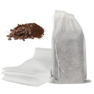 50pcs no mess cold brew bags, 6x10 inch disposable coffee filter bag fine mesh brewing drawstring pouches for iced coffee hot tea herb spice
