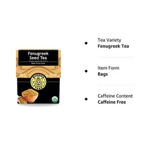 Buddha Teas Organic Fenugreek Seed Tea - OU Kosher, USDA Organic, CCOF Organic, 18 Bleach-Free Tea Bags