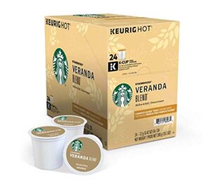 keurig coffee pods k-cups 16 / 18 / 22 / 24 count capsules all brands / flavors (24 pods starbucks - veranda blend)