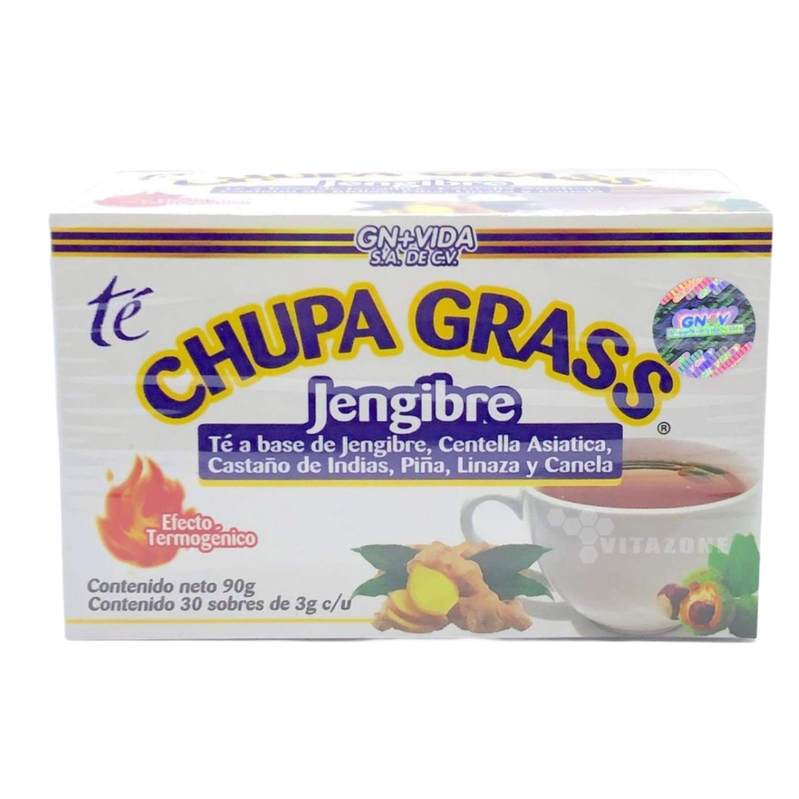 2 BOXES Improved Formula Tea CHUPA GRASS - Tea Based Ginger, Gotu Kola & Cinammon & Te Panza Jengibre (30 Tea Bags/0.10 oz Each x 2)