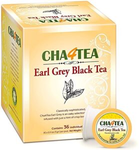 cha4tea 36-count earl grey tea pods for keurig k-cup brewers