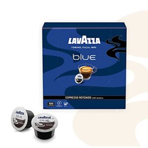 Lavazza BLUE Capsules, Espresso Rotondo Coffee Blend, Dark Roast, Value Pack, Blended and roasted in Italy, Rich bodied dark roast with smooth taste and velvety crema, 28.2 Ounce(Pack of 100)