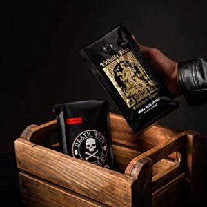 Death Wish Coffee Co. Whole Beans - Extra Kick of Caffeine - 1 lb & Valhalla Java Odinforce Blend 12 oz - Whole Bean Coffee Bundle/Bulk - USDA Certified Organic - Fair Trade - Arabica & Robusta Beans