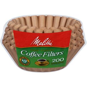 melitta 8-12 cup basket coffee filters, unbleached natural brown, 200 count (pack of 6) 1200 total filters count
