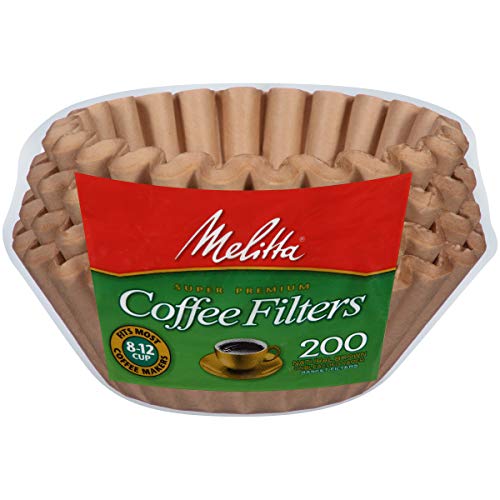 Melitta 8-12 Cup Basket Coffee Filters, Unbleached Natural Brown, 200 Count (Pack of 6) 1200 Total Filters Count