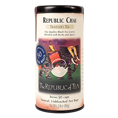 The Republic of Tea Republic Chai Black Tea, Tin of 50 Tea Bags