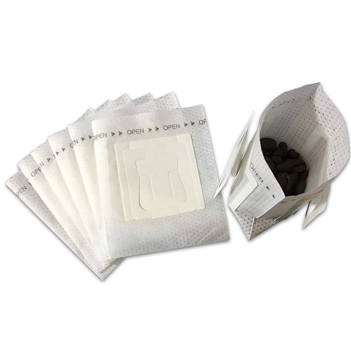 Ayevision 100Pcs Portable Coffee Filter Paper Bag Hanging Ear Drip Coffee Bag Single Serve Disposable Drip Coffee Filter Bag Perfect for Travel, Camping, Home, Office