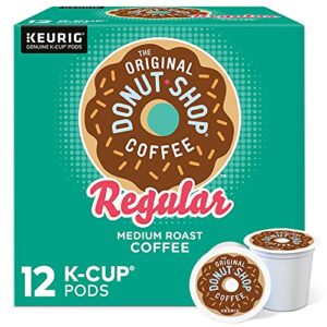 the original donut shop regular keurig single-serve k-cup pods, medium roast coffee, 12 count