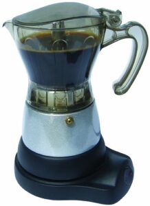 bc classics bc-90264 6-cup electric coffee maker, clear and silver