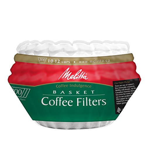 Melitta Basket Coffee Filters, White for 8-12 Cup , 200 ct