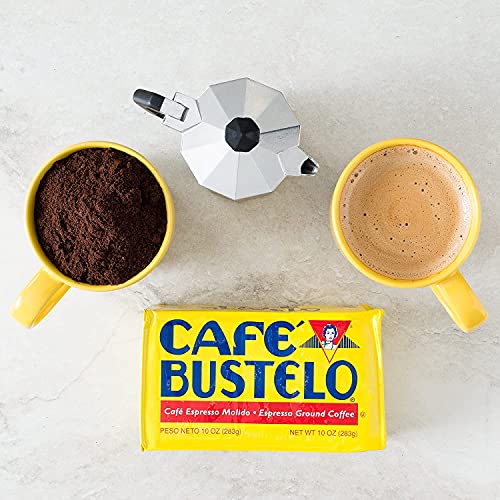 Pantry Delight Bundle - Cafe Bustelo Ground Coffee Espresso Brick Bulk, 6 Ounces Each, 3 Pack Bundled with Pantry Delight Espresso Recipe Card - Classic Bold Flavor Cuban Bustelo Coffee Beans