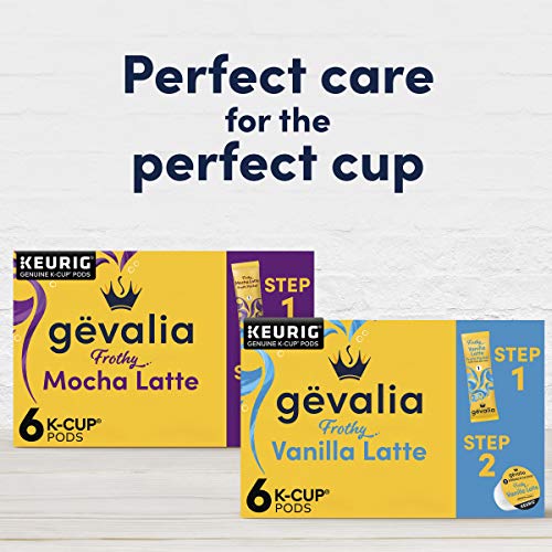 Gevalia Frothy 2-Step Vanilla Latte Espresso K-Cup Coffee Pods & Froth Packets Kit, 6 Count (Pack of 6)